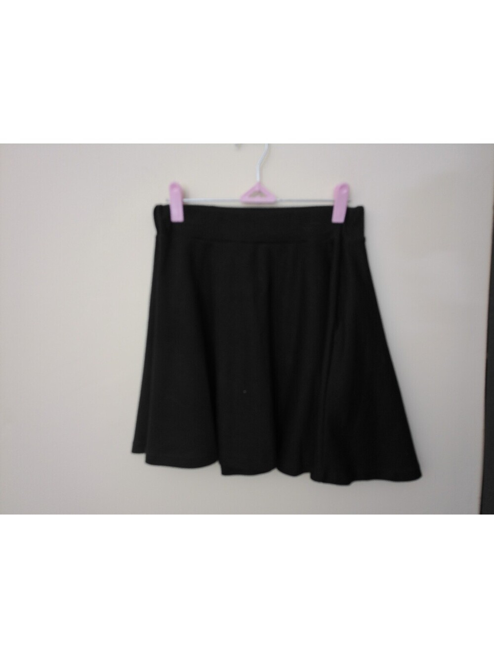 Skater Skirt Womens Size M Black Mini A-Line Stretch Elastic Waist Y2K Goth